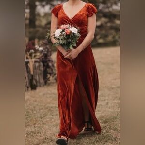 Burnt Orange Velvet Dress